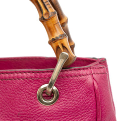 Small Calfskin Bamboo Shopper Satchel