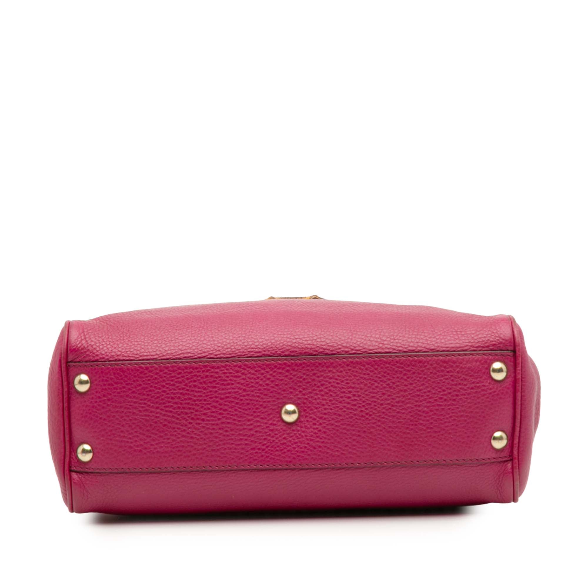 Small Calfskin Bamboo Shopper Satchel