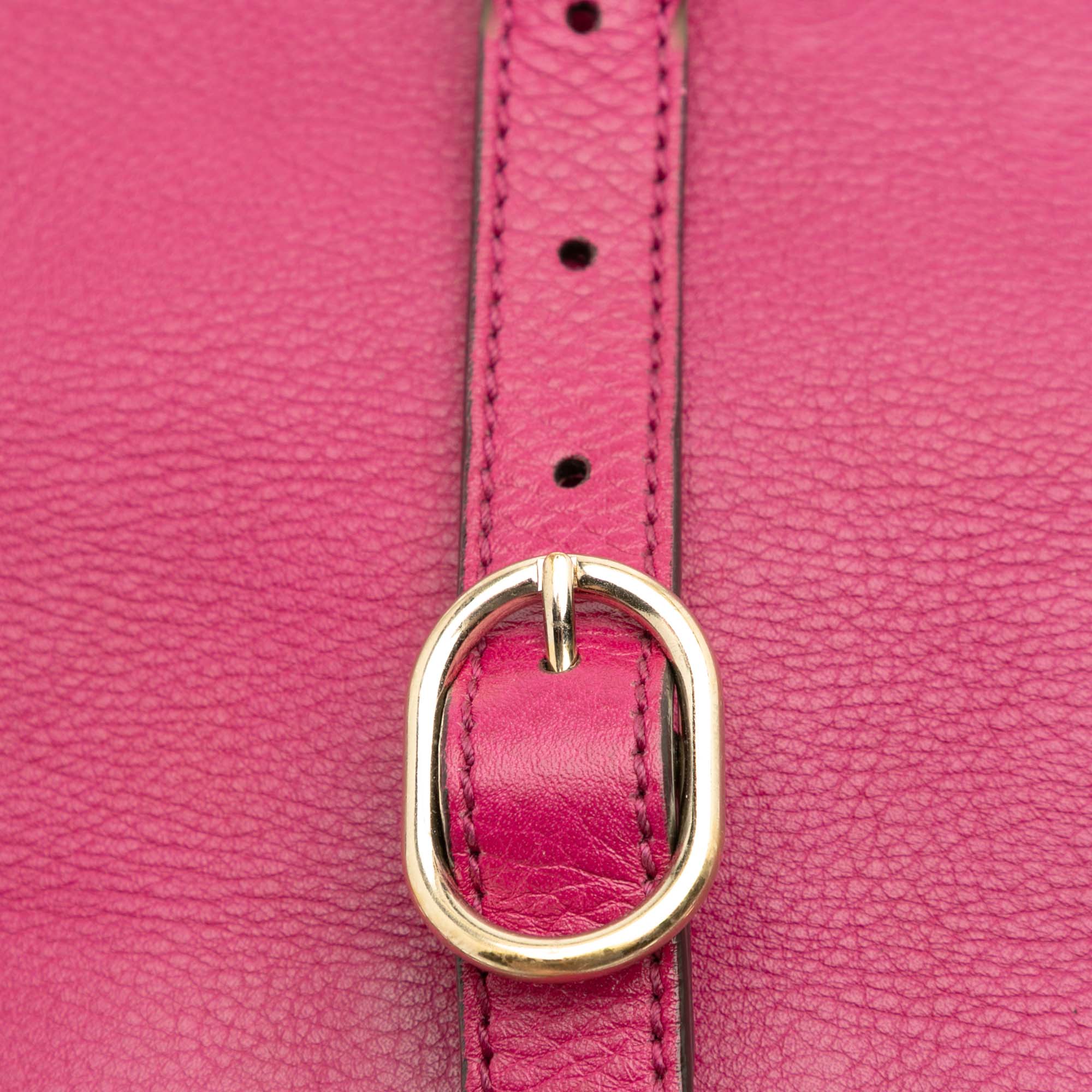 Small Calfskin Bamboo Shopper Satchel