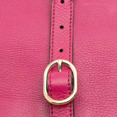 Small Calfskin Bamboo Shopper Satchel