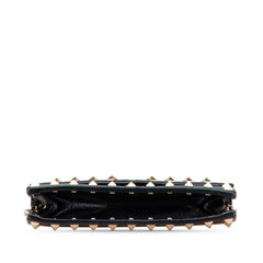 Pebbled Calfskin Rockstud Envelope Wallet on Chain