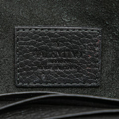 Pebbled Calfskin Rockstud Envelope Wallet on Chain