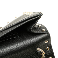 Pebbled Calfskin Rockstud Envelope Wallet on Chain