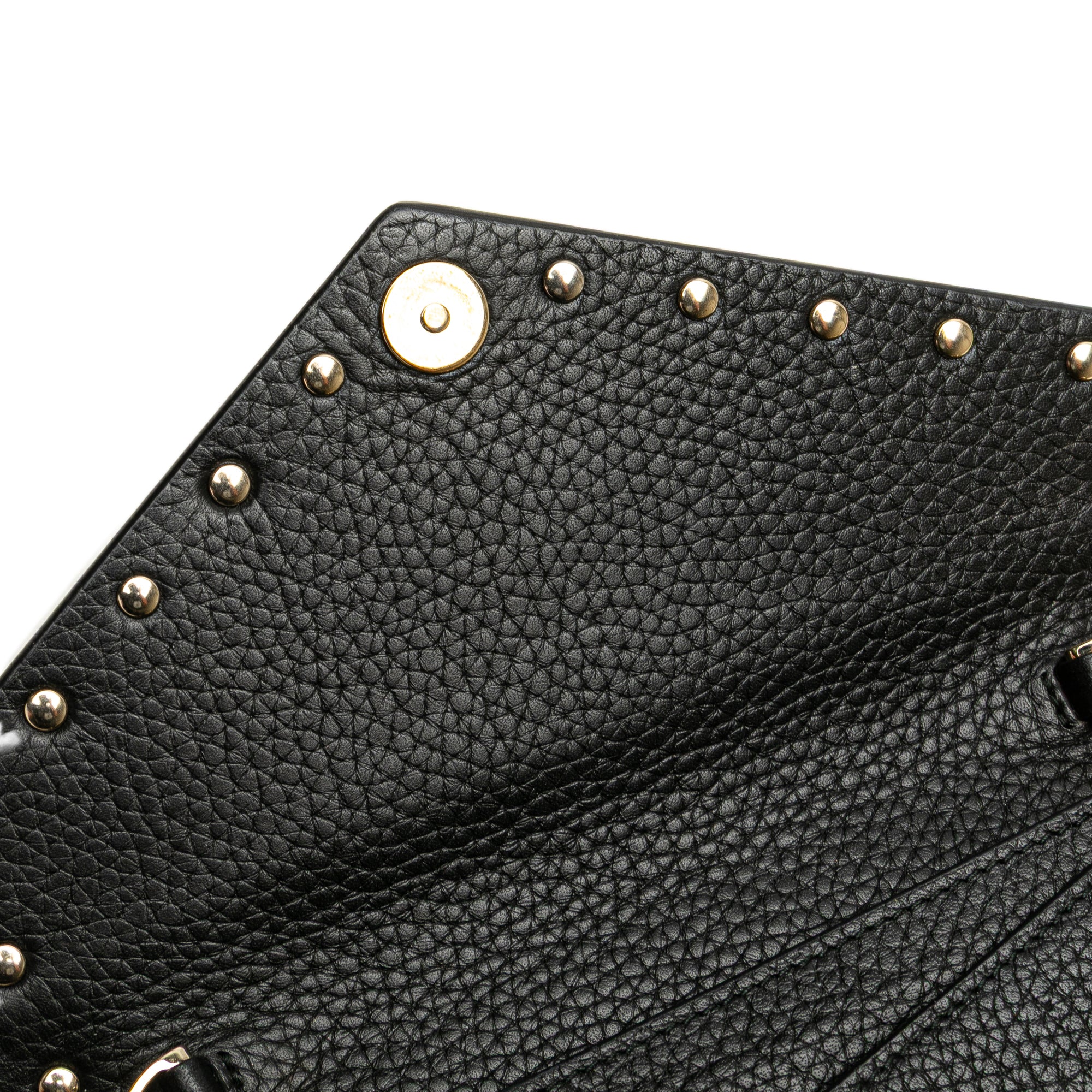 Pebbled Calfskin Rockstud Envelope Wallet on Chain