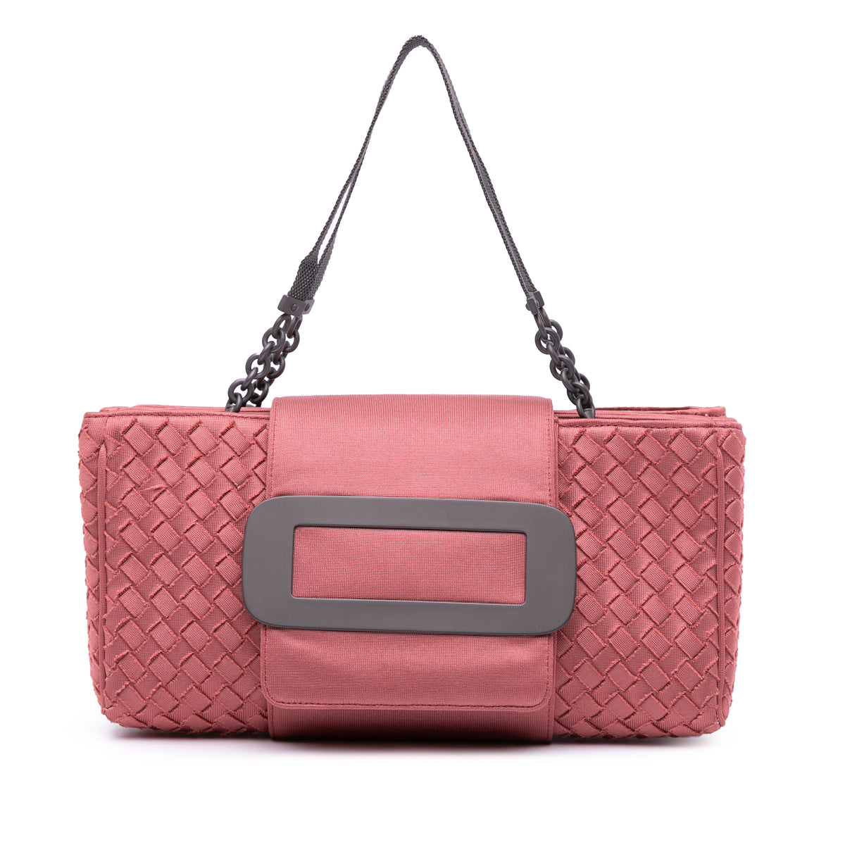 Canvas Intrecciato Buckle Flap Handbag