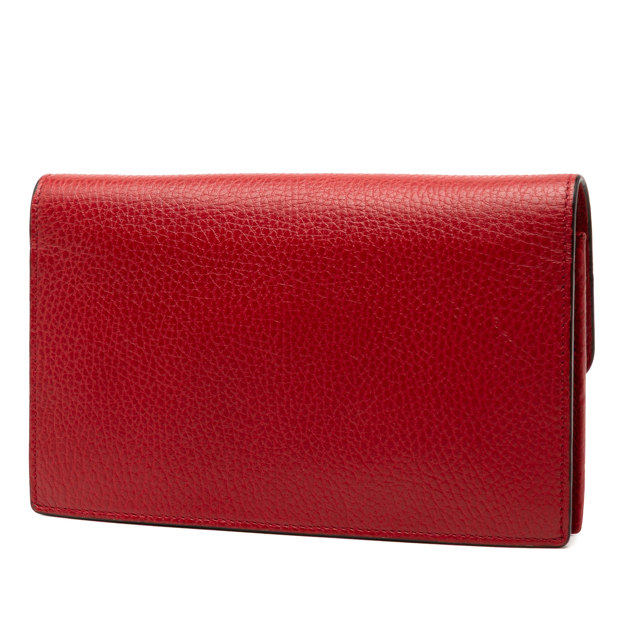 Leather Interlocking G Dollar Wallet on Chain