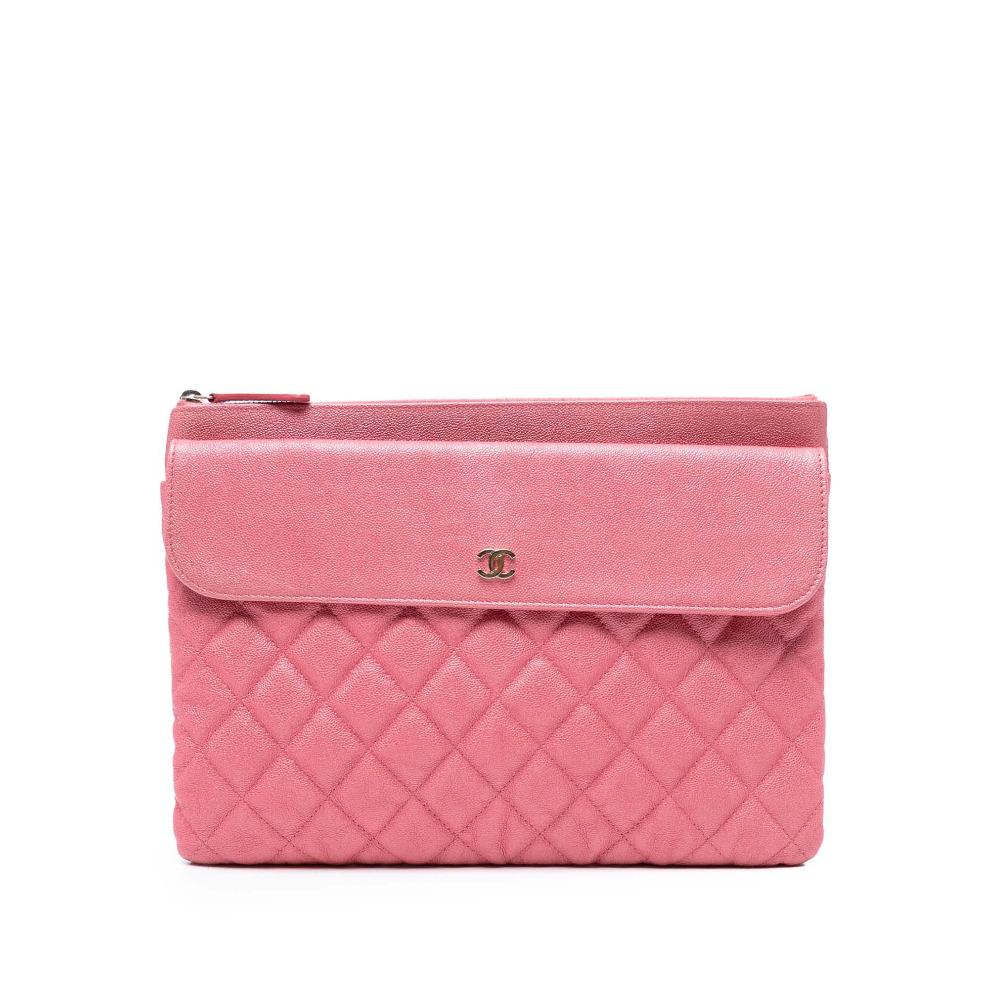 Medium CC Quilted Caviar Flap Cosmetic Case