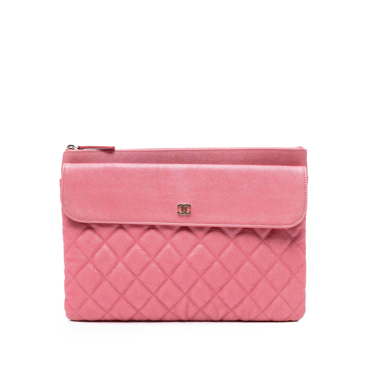 Medium CC Quilted Caviar Flap Cosmetic Case