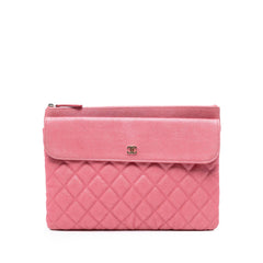 Medium CC Quilted Caviar Flap Cosmetic Case