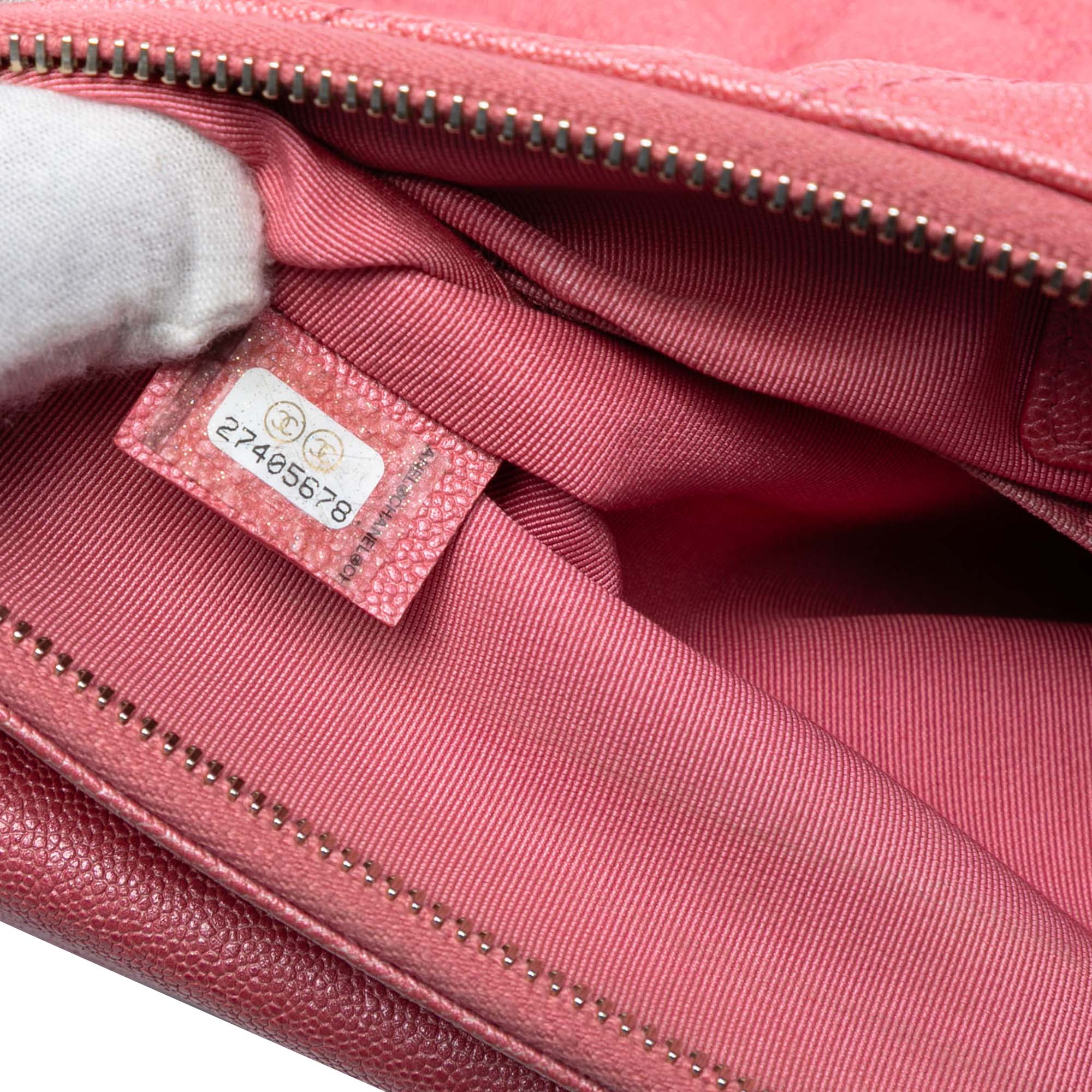 Medium CC Quilted Caviar Flap Cosmetic Case