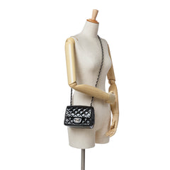 Mini Square Classic Patent Single Flap