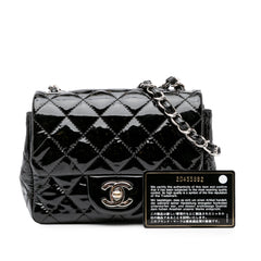 Mini Square Classic Patent Single Flap