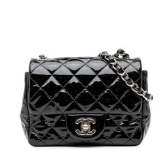 Mini Square Classic Patent Single Flap