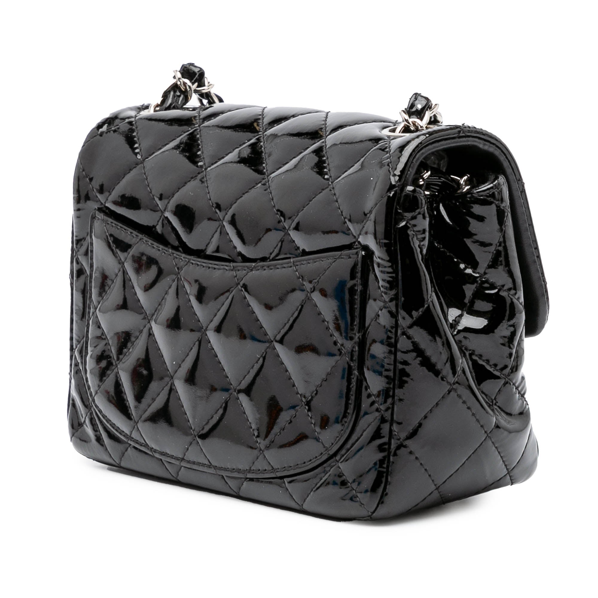 Mini Square Classic Patent Single Flap