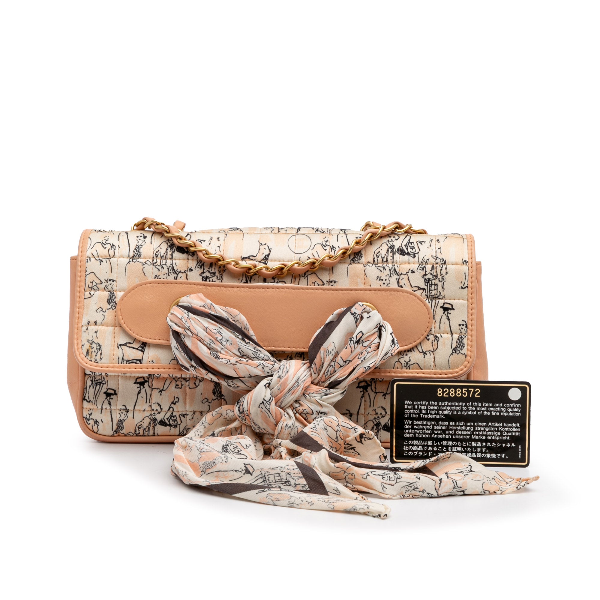 Silk and Lambskin Coco Mademoiselle Scarf Flap