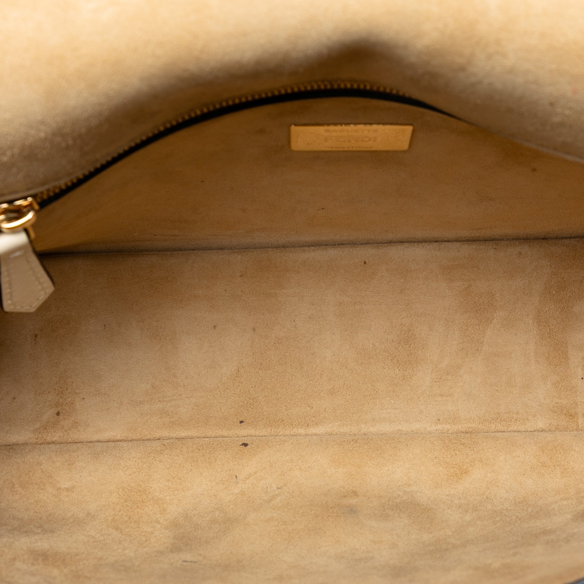 Leather Metal Stitch Baguette Satchel