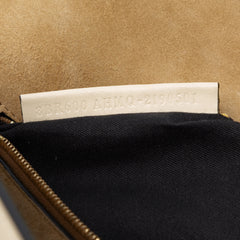 Leather Metal Stitch Baguette Satchel