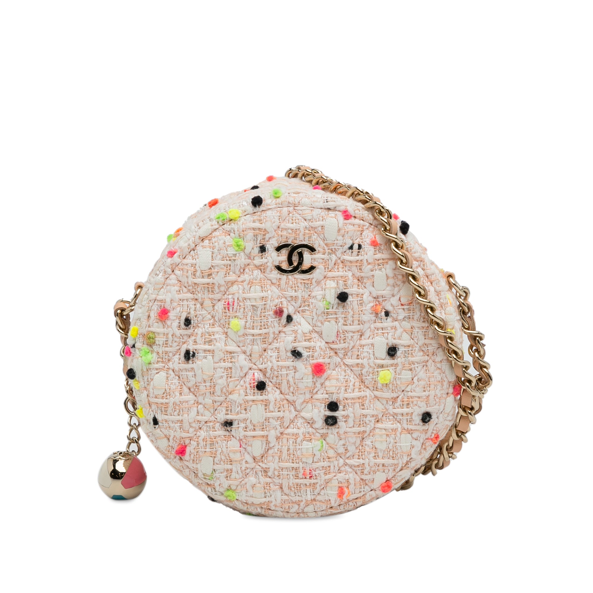 CC Round Tweed Crossbody Bag_0