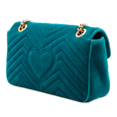 Medium GG Marmont Matelasse Velvet Shoulder Bag