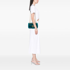 Medium GG Marmont Matelasse Velvet Shoulder Bag