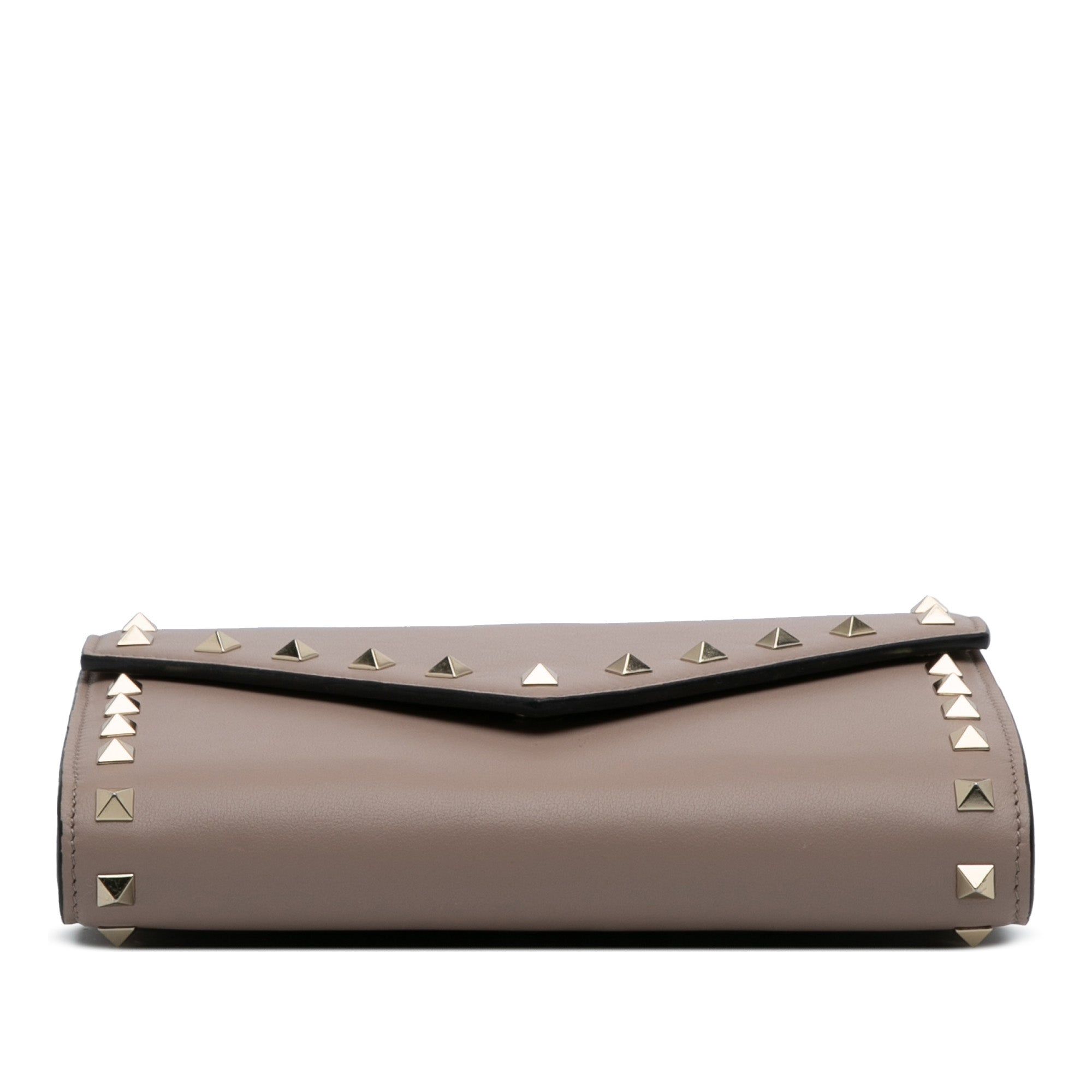 Calfskin Rockstud Envelope Wallet on Chain