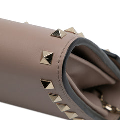 Calfskin Rockstud Envelope Wallet on Chain