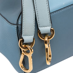 Small Tricolor Calfskin Puzzle Satchel