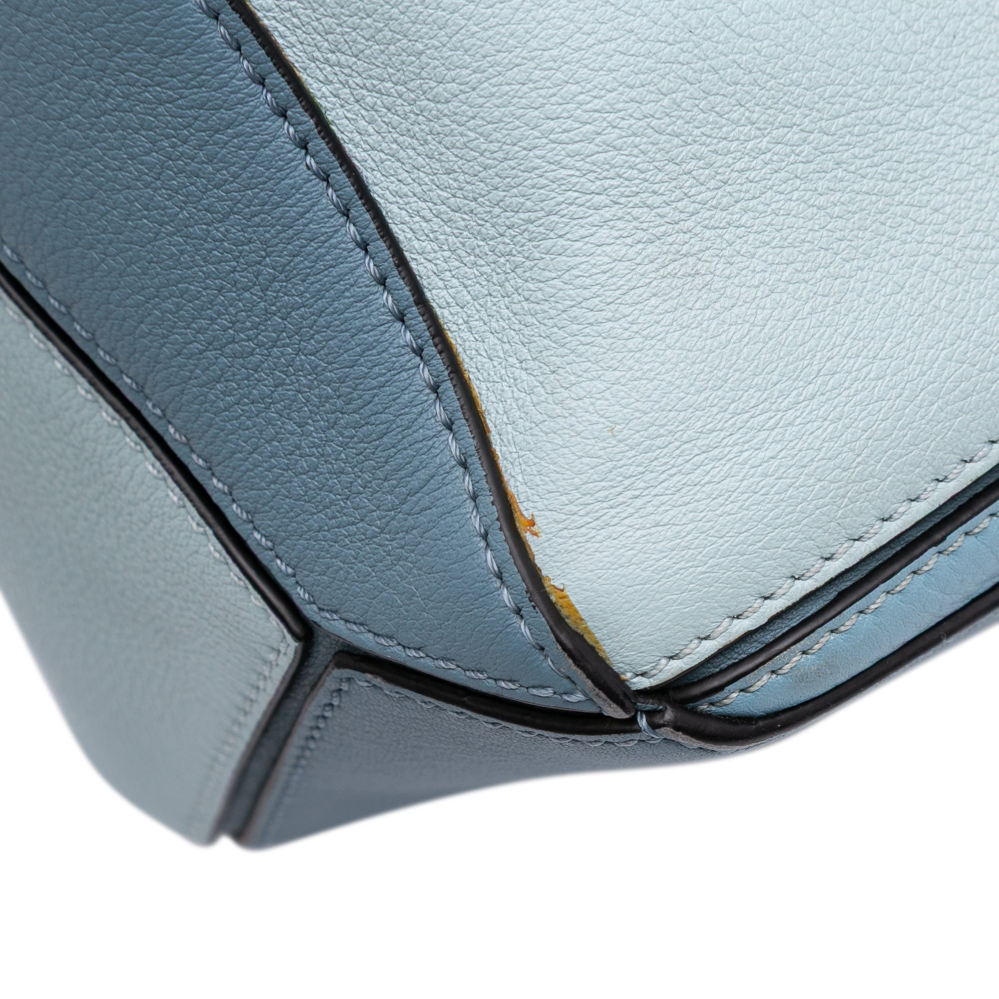 Small Tricolor Calfskin Puzzle Satchel