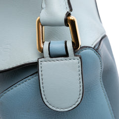 Small Tricolor Calfskin Puzzle Satchel