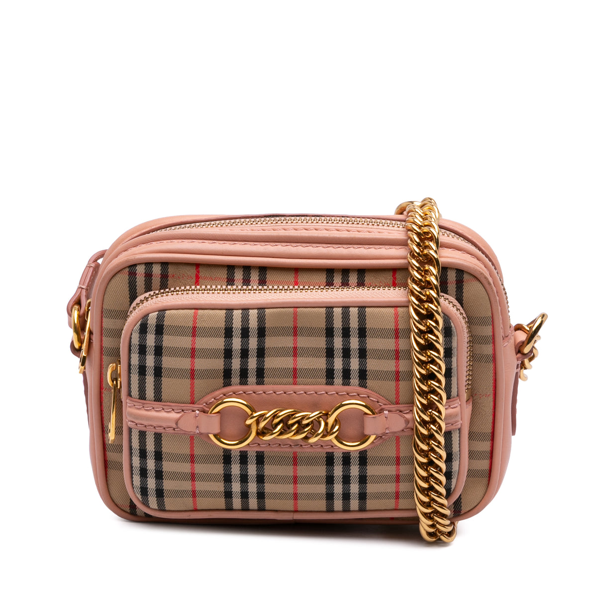 1983 Knight Check Canvas and Calfskin Link Camera Bag