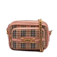 1983 Knight Check Canvas and Calfskin Link Camera Bag