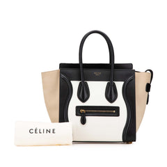 Mini Tricolor Leather Luggage Tote