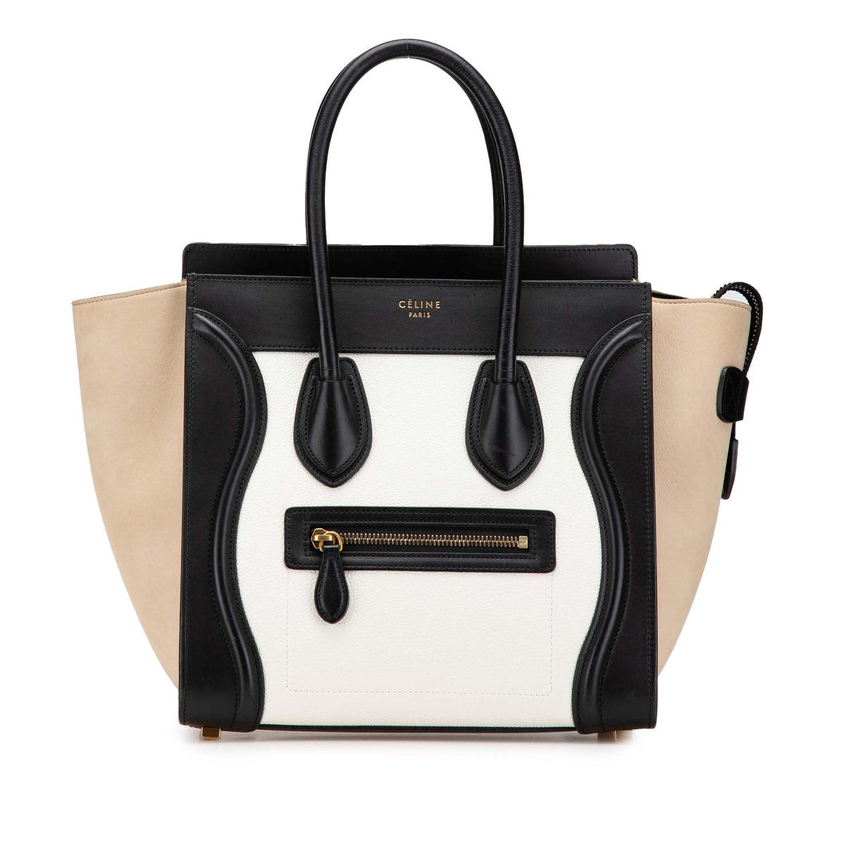 Mini Tricolor Leather Luggage Tote