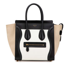 Mini Tricolor Leather Luggage Tote