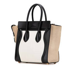 Mini Tricolor Leather Luggage Tote