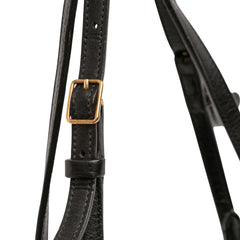 Croc Embossed Leather Curved Shoulder Bag