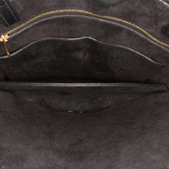 Croc Embossed Leather Curved Shoulder Bag