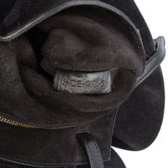 Croc Embossed Leather Curved Shoulder Bag