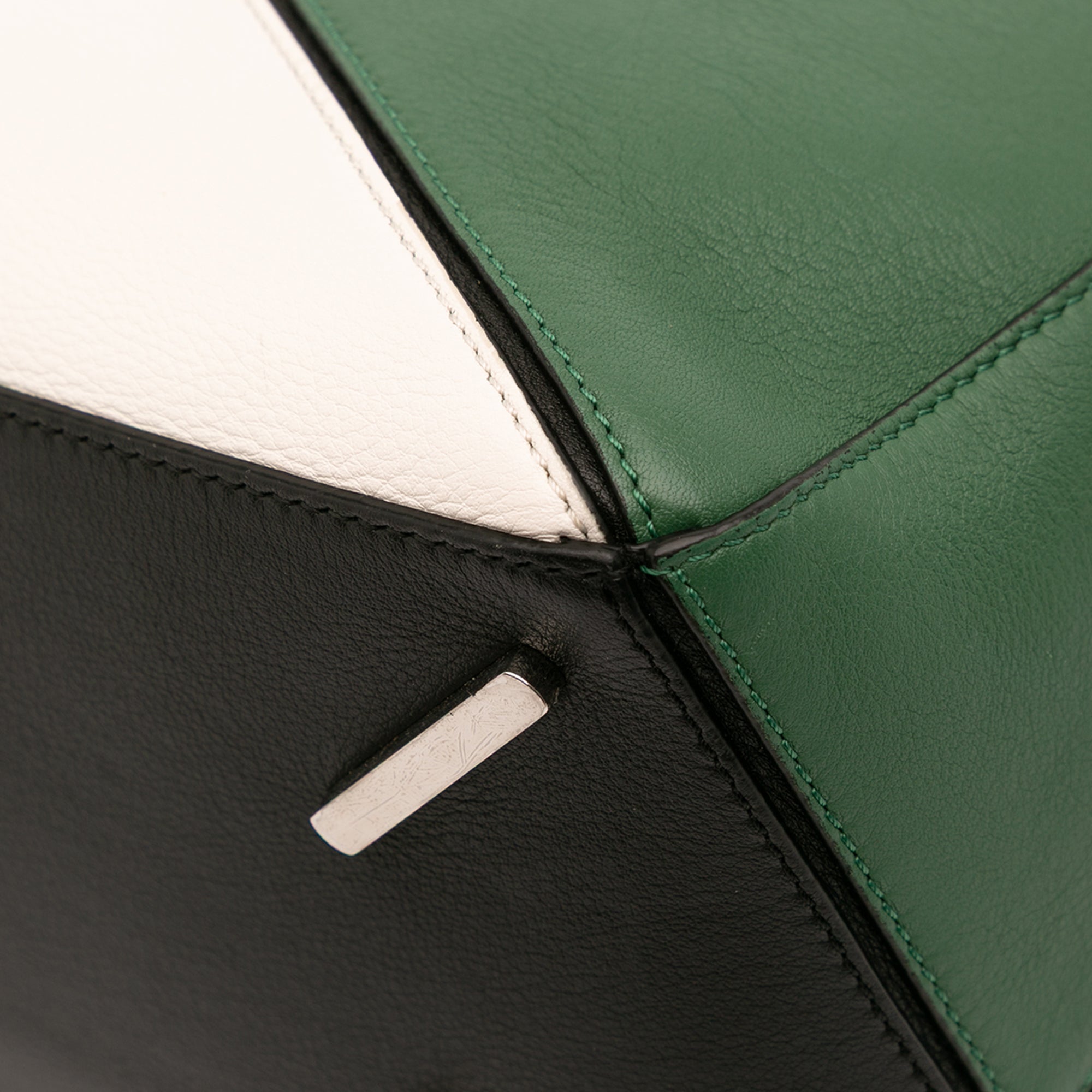Medium Tricolor Calfskin Puzzle Satchel