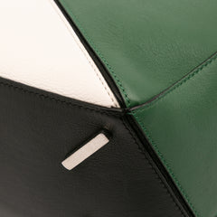 Medium Tricolor Calfskin Puzzle Satchel
