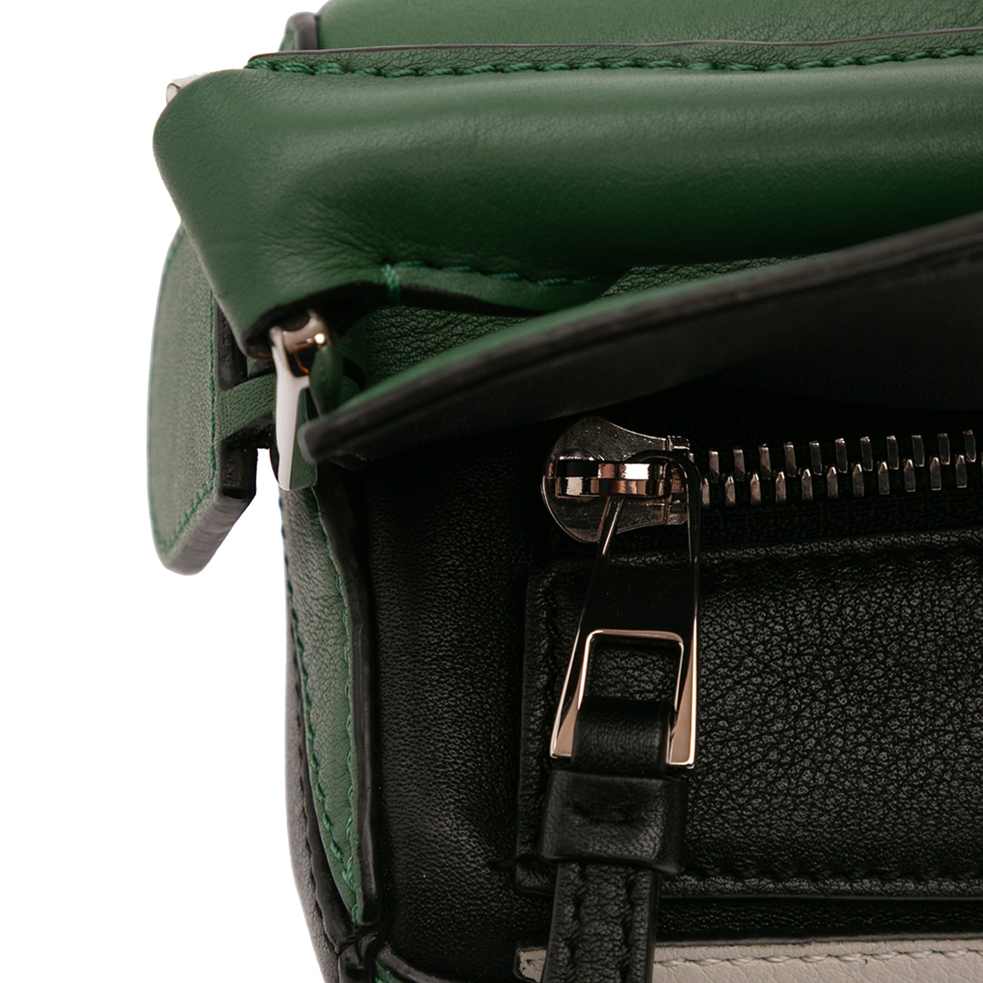 Medium Tricolor Calfskin Puzzle Satchel