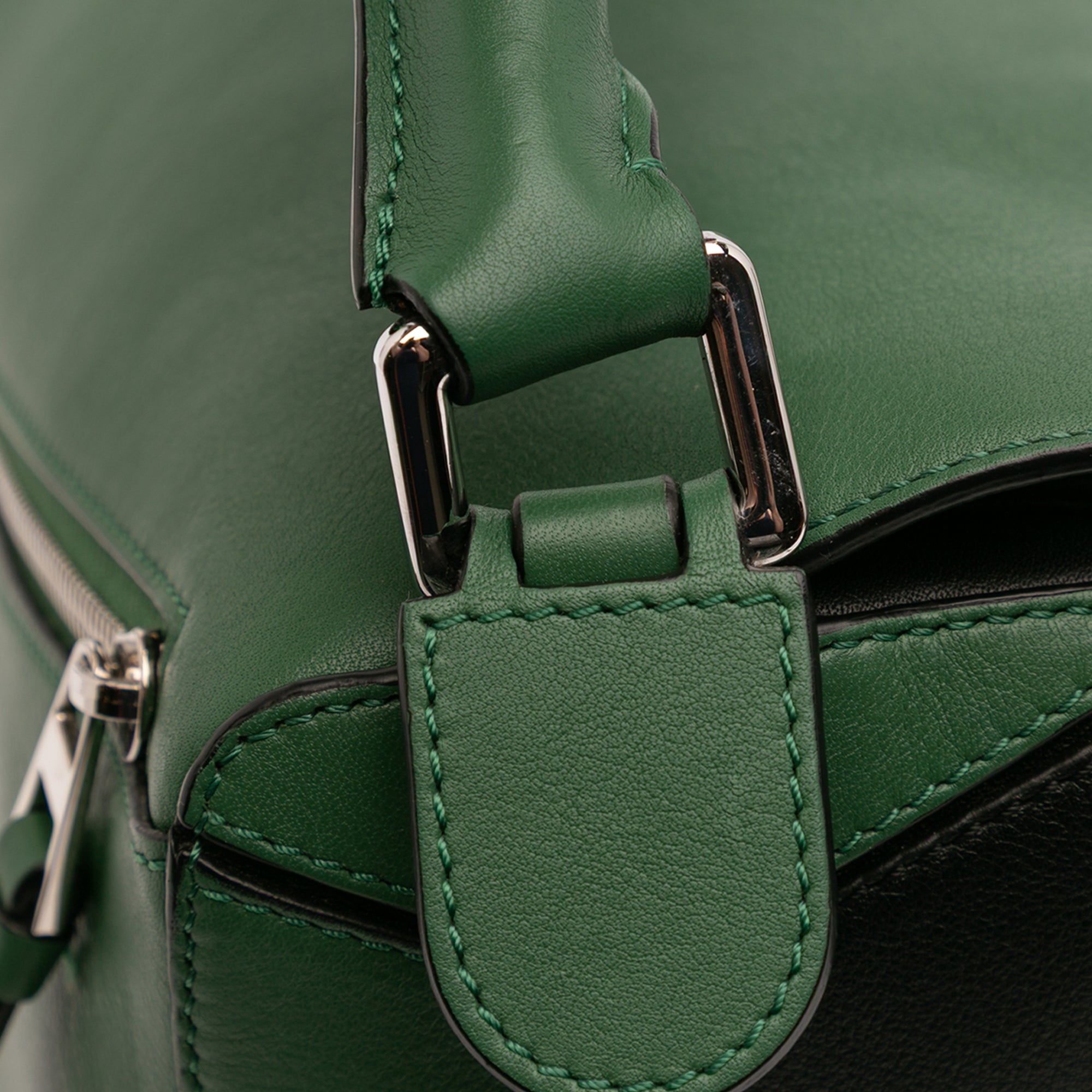 Medium Tricolor Calfskin Puzzle Satchel