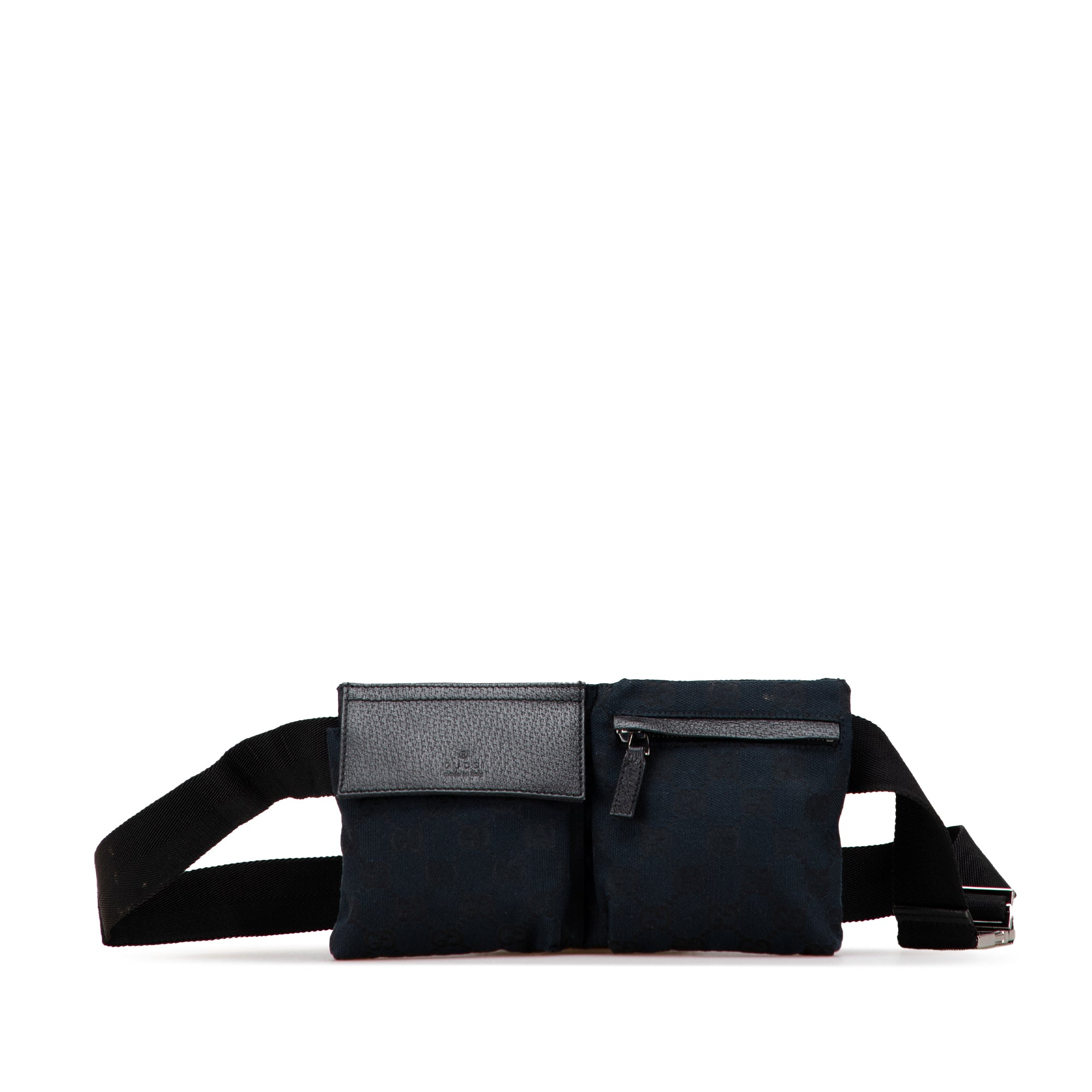 GG Canvas Double Pocket Belt Bag