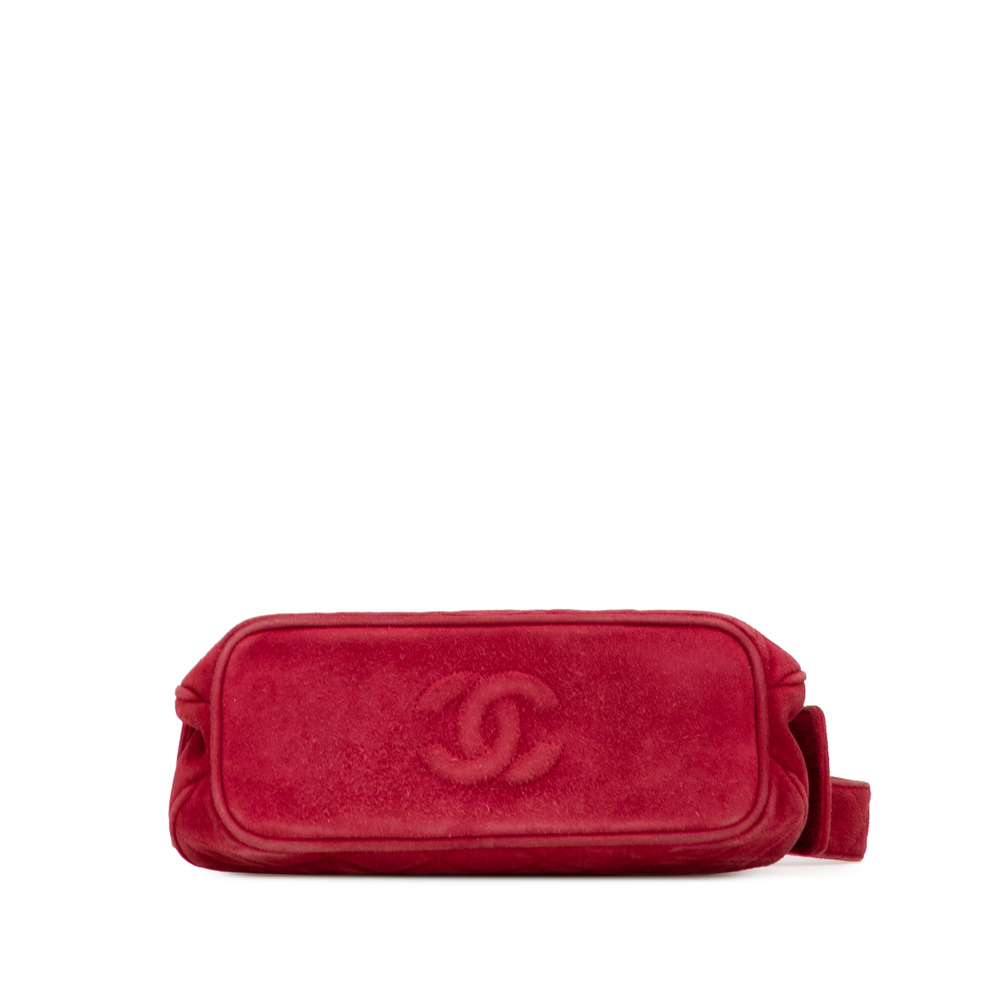 Quilted Suede Metal Frame Handbag