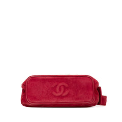 Quilted Suede Metal Frame Handbag
