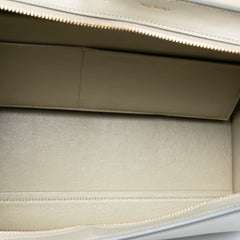 Medium Bicolor Leather Trapeze Satchel