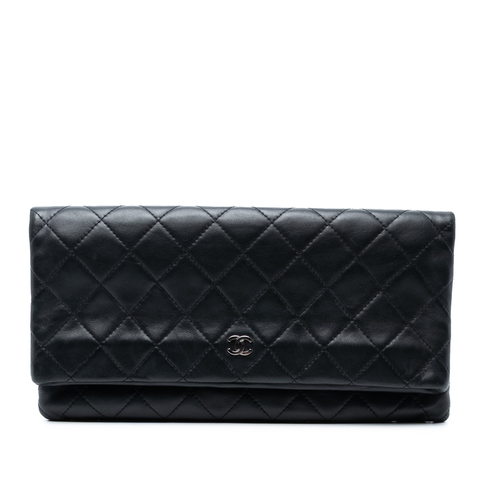 Quilted Lambskin CC Beauty Foldover Clutch