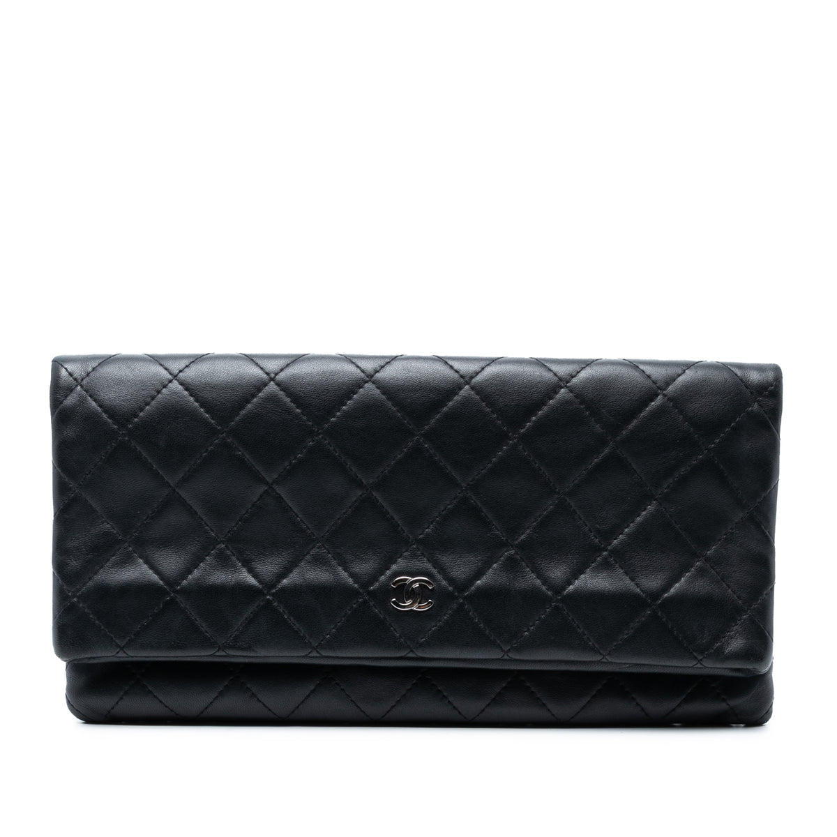 Quilted Lambskin CC Beauty Foldover Clutch