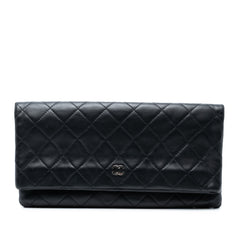 Quilted Lambskin CC Beauty Foldover Clutch