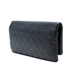 Quilted Lambskin CC Beauty Foldover Clutch